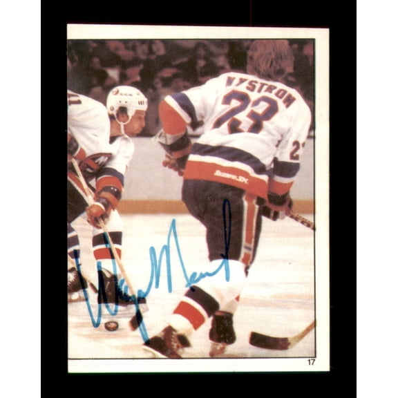 Wayne Merrick Autographed 1982-83 Topps Stickers Card #17 New York Islanders SKU #251433
