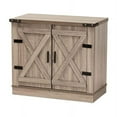 thumbnail image 1 of Wayne Modern Contemporary Farmhouse Oak Brown Finished Wood 2-Door Shoe Storage Cabinet, 1 of 12