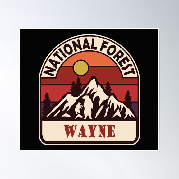 Wayne National Forest Poster Wall Art, Modern Wall Decor, 12x18 UNFRAMED