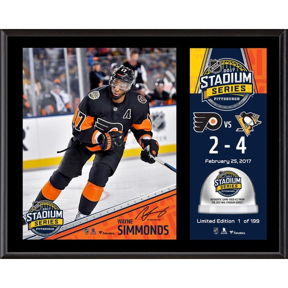 Wayne Simmonds Philadelphia Flyers 12" x 15" 2017 Stadium Series Sublimated Plaque with Game-Used Ice - Limited Edition of 199