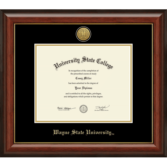 Wayne State University Diploma Frame, Document Size 10" x 8"