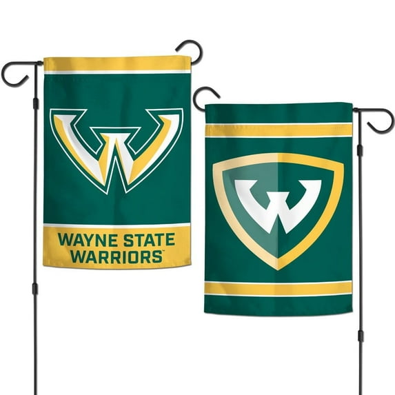 Wayne State Warriors 12.5” x 18" Double Sided Yard and Garden College Banner Flag Is Printed in the USA