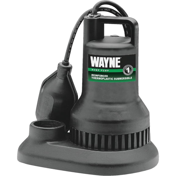 Wayne Anderson Sump Pump WST33 - 1/3 HP Automatic - Black Residential Use, Standard Application
