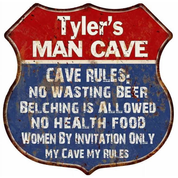 Wayne's Man Cave Rules Sign Shield Metal Gift 211110023239