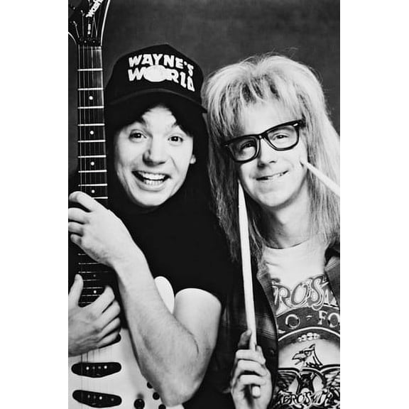 Wayne's World B&W 24X36 Poster Dana Carvey Mike Myers