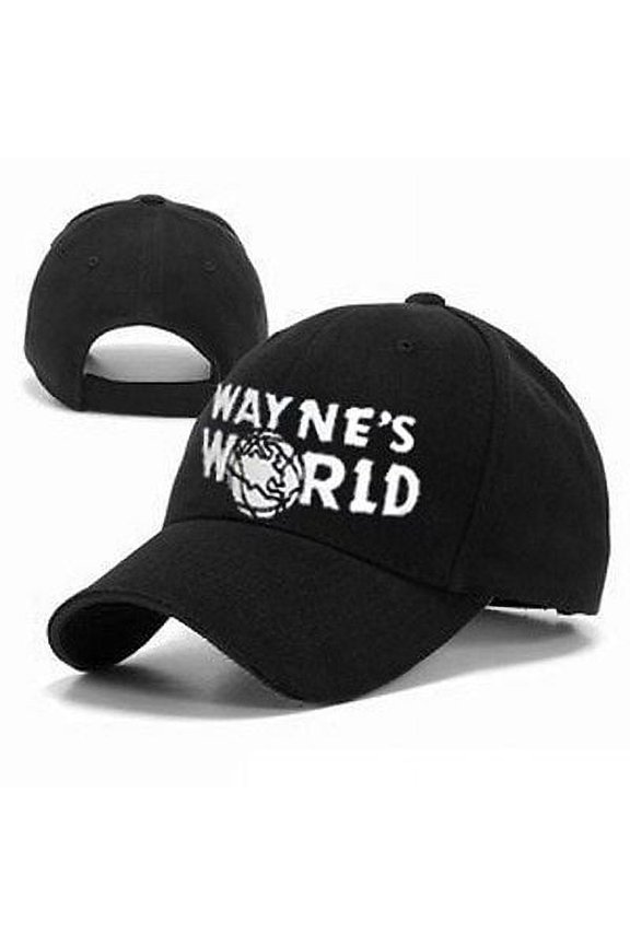 Wayne's World Embroidered Polyester Casual Sport Baseball Cap, Black, One Size