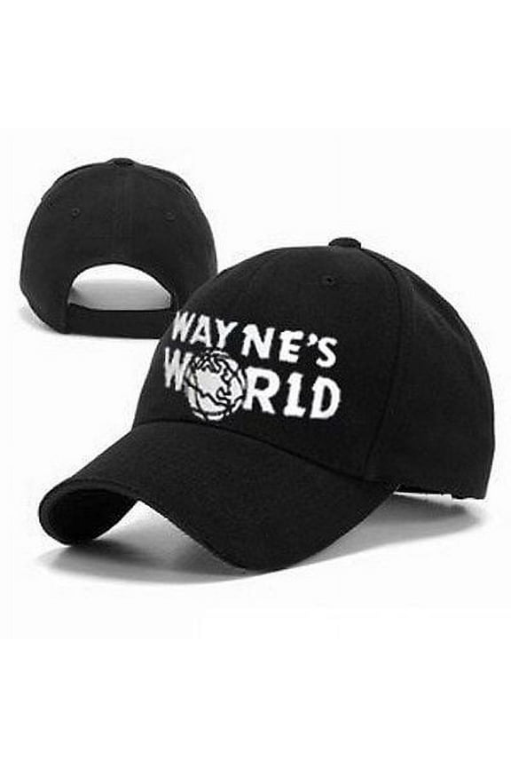 Wayne's World Embroidered Polyester Casual Sport Baseball Cap, Black, One Size