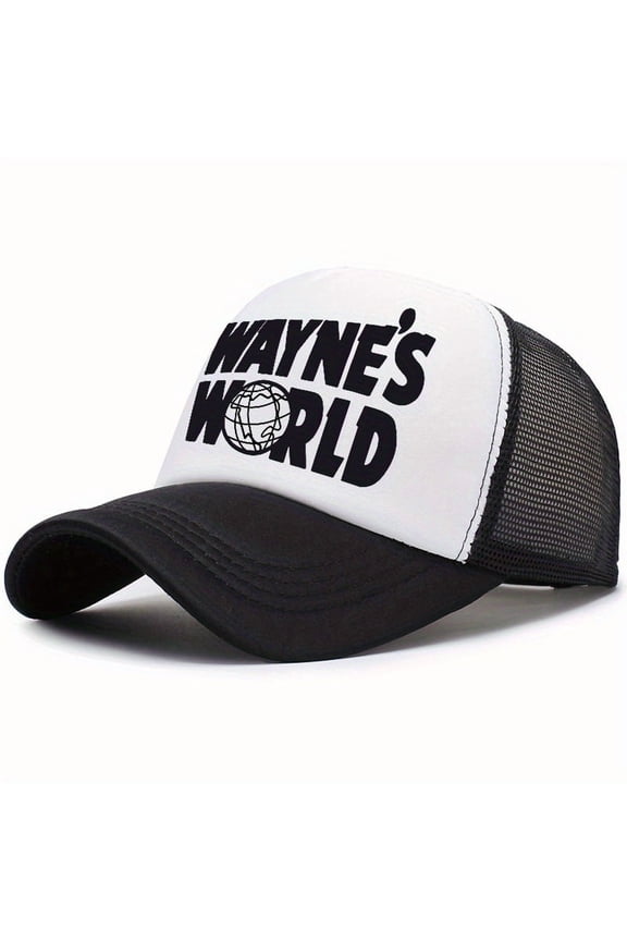 Wayne's World Hat - Embroidered Movie Baseball Cap, Adjustable Trucker Snapback for Men Women, Halloween Cosplay Costume, Dad Gift, Fan Apparel Black