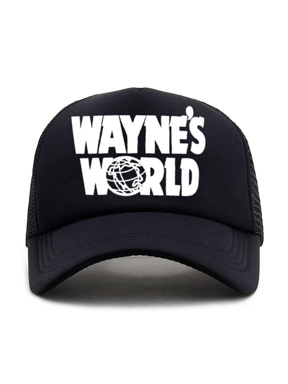 Wayne's World Hat - Embroidered Movie Baseball Cap, Adjustable Trucker Snapback for Men Women, Halloween Cosplay Costume, Dad Gift, Fan Apparel Black