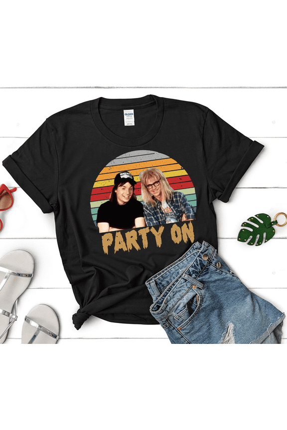 Wayne's World Retro Vintage T-Shirt, Party On Vintage T-Shirt, Wayne's World Shirt, Wayne and Garth 90s Shirt, Gift Tee For Women And Men
