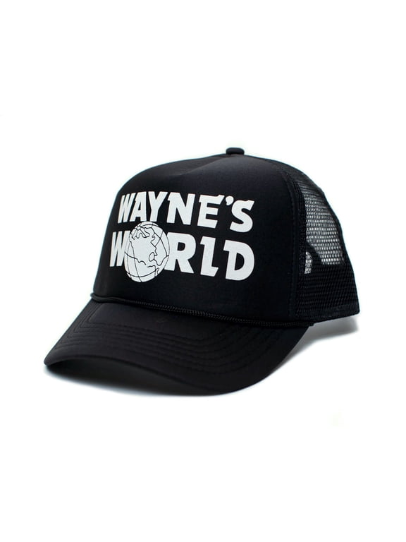 Wayne's World Waynes Custom Unisex Adult Truckers Hat Cap Black Solid