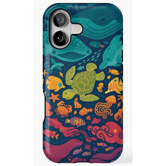 Waynem79 Aquatic Spectrum Colorful Undersea Nature Art Phone Case for iPhone 17 16 15 14 13 12 11 Pro Max