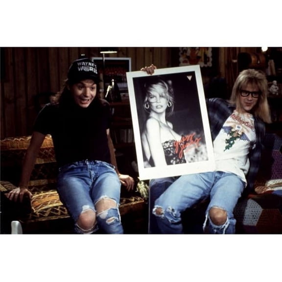 Waynes World Mike Myers Dana Carvey 1992 Picture of Claudia Schiffer Photo Print - 20 x 16