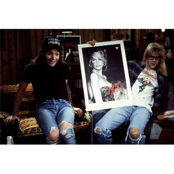 Waynes World Mike Myers Dana Carvey 1992 Picture of Claudia Schiffer Photo Print - 20 x 16