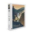 thumbnail image 1 of Waynesville, North Carolina, Elk and Falls, Lithograph (19x27 inches, Premium 500 Piece Jigsaw Puzzle for Adults and Family, Made in USA), 1 of 4