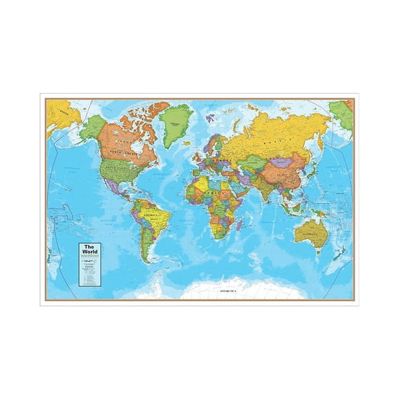 Blue Ocean World 24" x 36" Laminated Wall Map