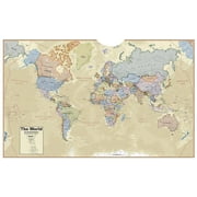 Waypoint Geographic Boardroom Series World Wall Map Hemispheres Laminated