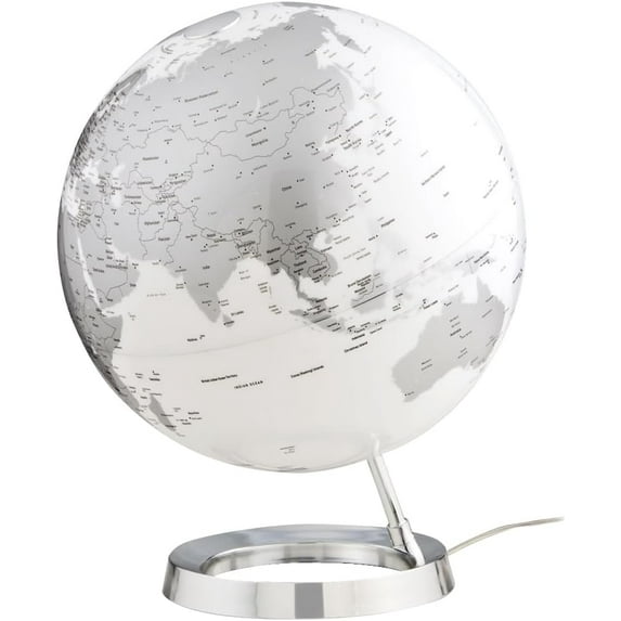 Waypoint Geographic Capital Q Globe Designer Series 12-inch Diameter Silver Desk Globe