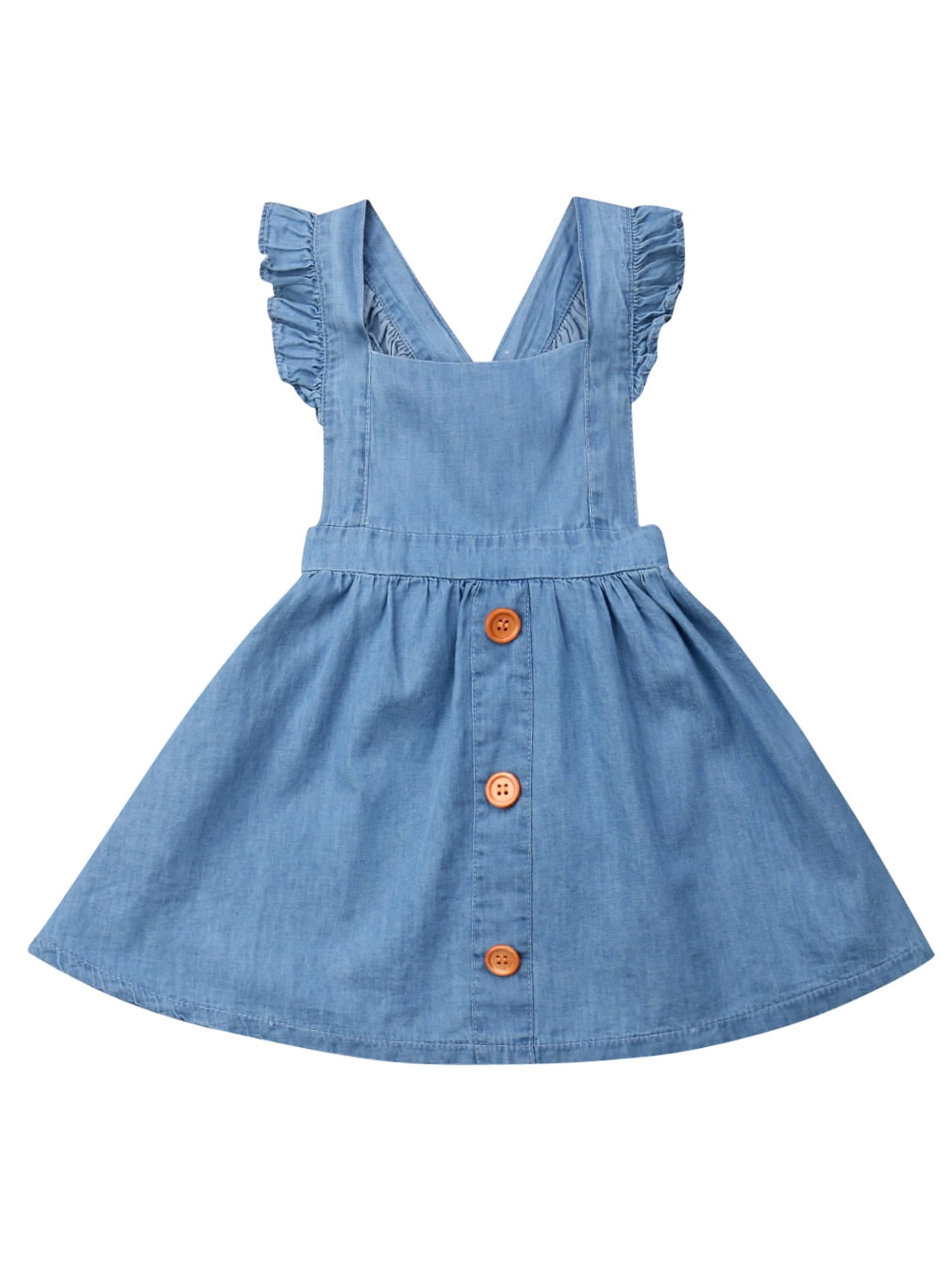 Wayren USA Toddler Baby Girls Suspender Strap Skirt Denim Overall