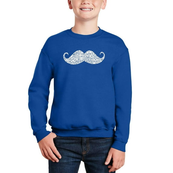 Ways To Style A Moustache - Boy's Word Art Crewneck Sweatshirt