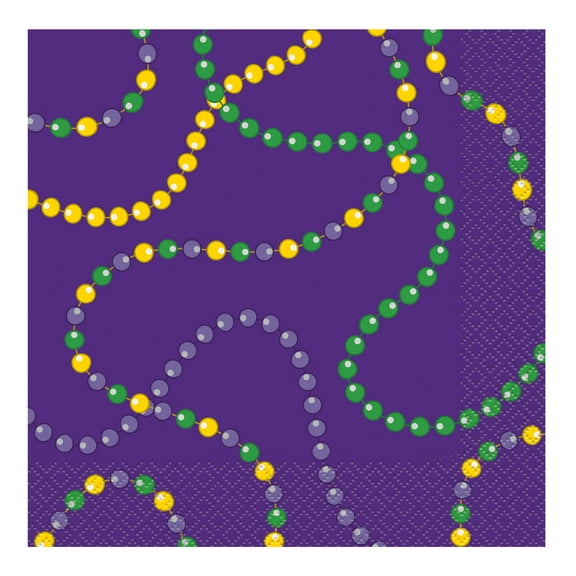 Ways to Celebrate! Classic Mardi Gras Paper Luncheon Napkins, 6.5in, 16ct
