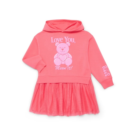 Valentine's Day Girls Graphic Hoodie Tutu Dress from Way To Celebrate, Sizes 4-16