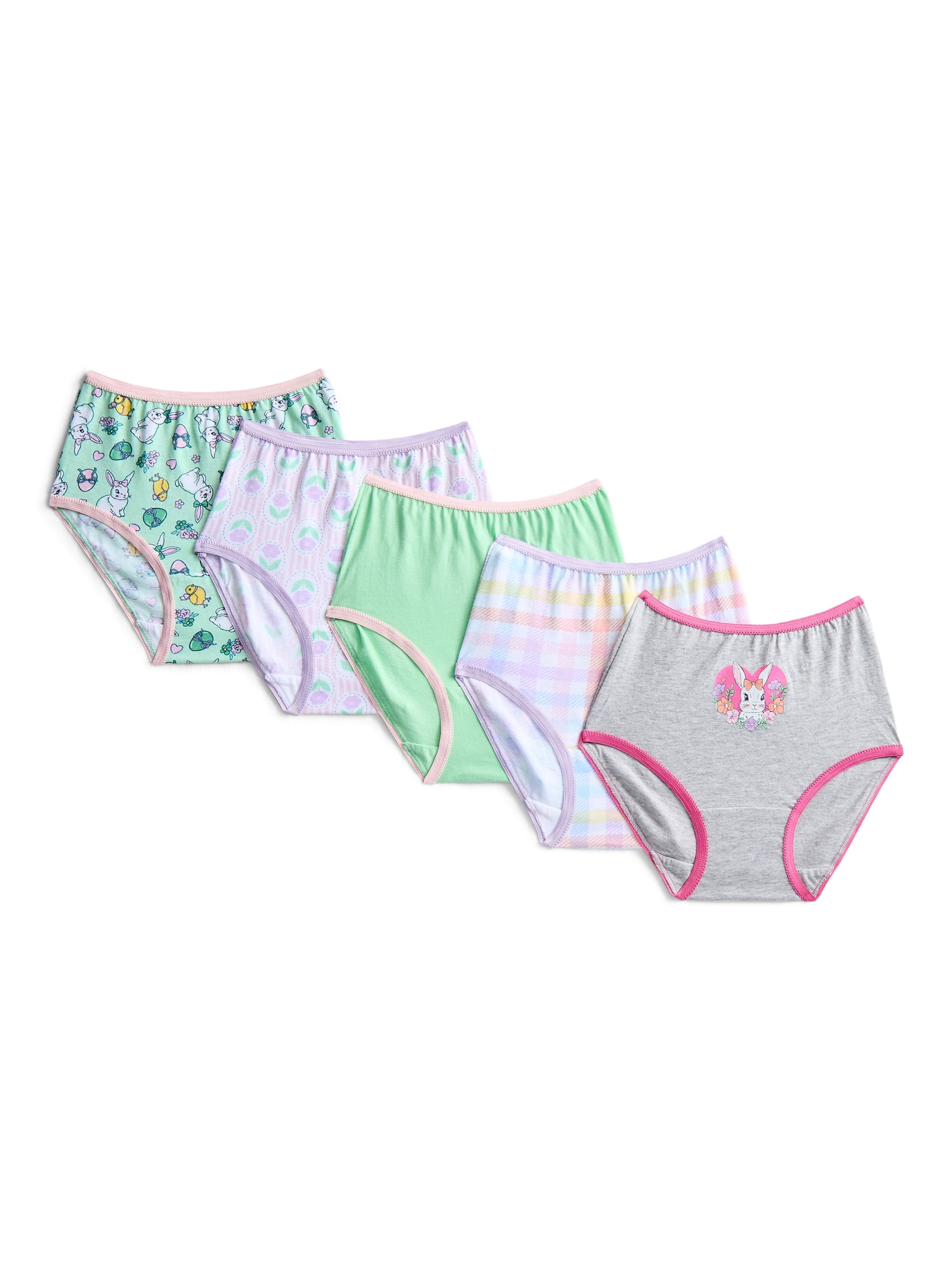 Easter Girls Cotton Underwear Briefs from Way To Celebrate, 5-Pack, Sizes S-XL