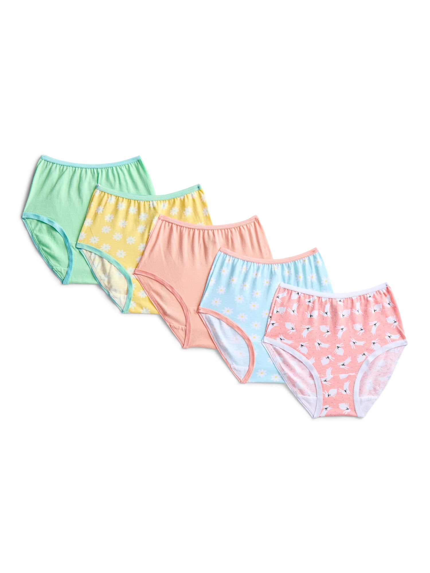 Easter Girls Cotton Underwear Briefs from Way To Celebrate, 5-Pack, Sizes S-XL