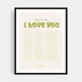 thumbnail image 1 of Ways to say I love You Green - Typography Quote Inspirational Motivational Flowers Black Framed Wall Art Print 11 x 14 inches, 1 of 3