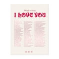 thumbnail image 1 of Ways to say I love You Pink - Typography Quote Inspirational Motivational Unframed Wall Art Print 24 x 32 inches, 1 of 4
