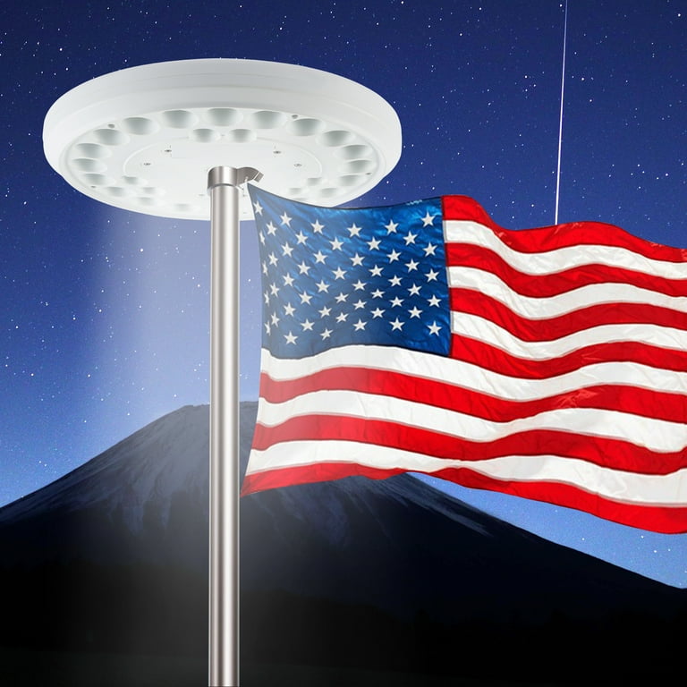 Flag pole with 2024 light on top