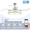 thumbnail image 1 of Wayshire 42" Retractable 4 Blade Ceiling Fan ,3 speeds & timer sets, with Light Remote Bluetooth App More, Chrome, 1 of 12