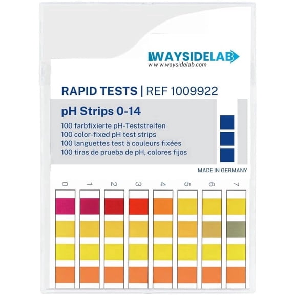 WaysideLab pH Fix Indicator Strips 0-14, 100 Bleed-Free Test Strip for Water-Based Liquids, Accurate, Safe, and Easy pH Testing for Laboratory, Classroom, & Industrial Use