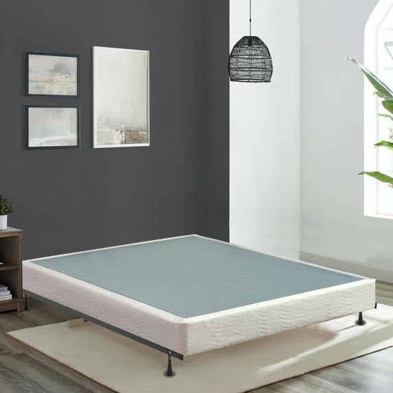 Wayton-Continental Sleep, 4.5" Easy Assemble Box Spring With Frame, California King, White
