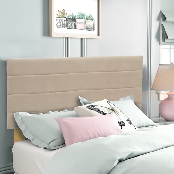 Wayton-Continental Sleep, Upholstered Fabric Headboard, Queen, Tan