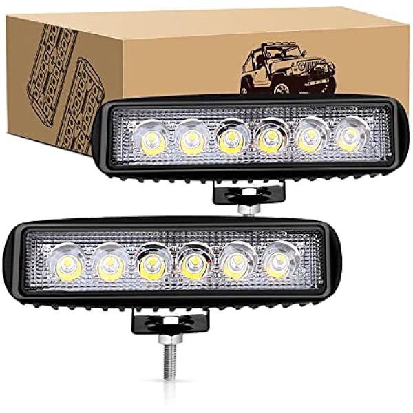 Waywe 2 PCS 18w Spot Led Light Bar Work Light Pods Off Road Driving Light Fog Light Reverse Lights for Truck Truck Boat Jeep Bumper SUV ATV (Spot Fog Lamp)