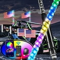thumbnail image 1 of Waywe 2 PCS 6FT LED Whip Light Spiral RGB Chasing Bluetooth App RF Remote Control Stop Turn Reverse Lights Antenna Whips for UTV ATV Truck Buggy Dune RZR Can-am, 1 of 7