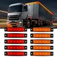 thumbnail image 1 of Waywe 3.8Inch Side Marker Light 10PCS 6LED Red Amber Trailer Camper Clearance Marine Boat Navigation Port Starboard Indicator Lights for 12V DC Kayak Sailboat Yacht Truck RV, 1 of 7