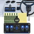 thumbnail image 1 of Waywe 4 Gang Rocker Switch Panel with USB Charger Voltmeter Waterproof 12V 24V DC Rocker Switch with QC3.0 Dual USB Charger for Cars Trucks Boats RV, 1 of 9