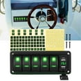 thumbnail image 1 of Waywe 5 Gang Rocker Switch Panel Green Backlit with 4.8 Amp Dual USB Charger Voltmeter Waterproof 12V 24V DC Rocker Switch for Car Trucks Boats RVs, 1 of 7