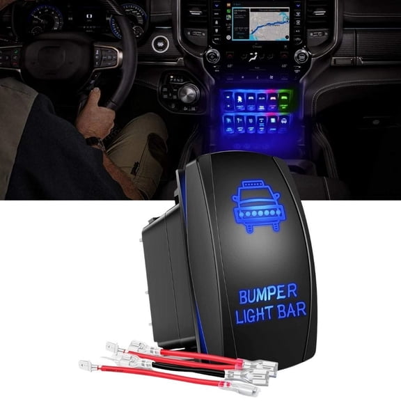 Waywe Bumper Light Bar Rocker Switch Led Lights Bars 5 Pin Laser On Off Switches 20A 12V 10A 24V Jumper Wires Set
