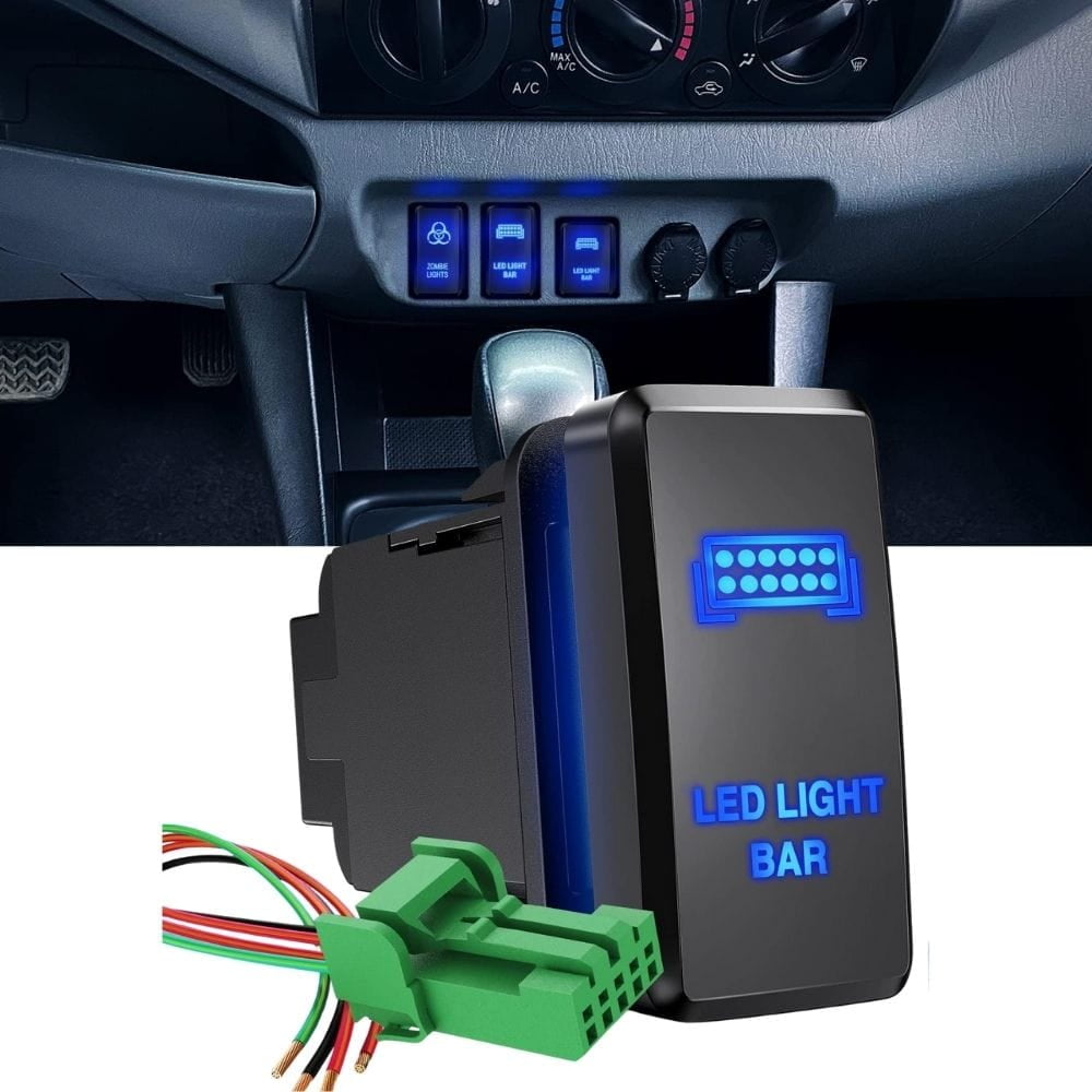 Waywe LED Light BAR Push Button Switch 12V ON Off Switches with ...
