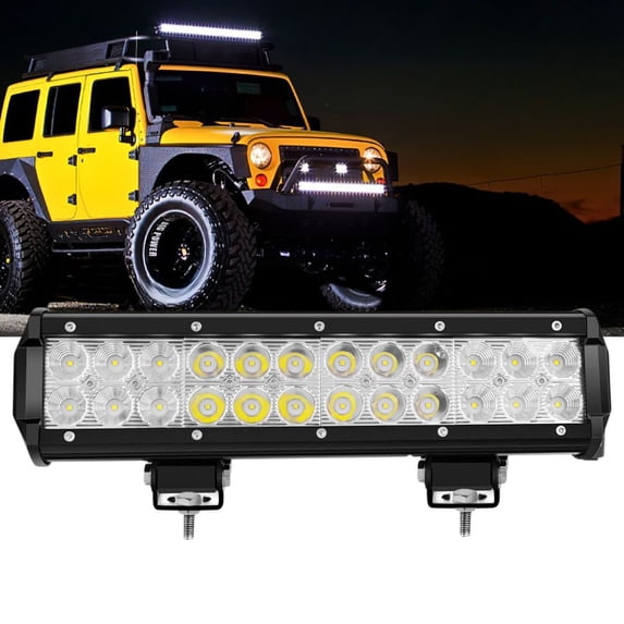 Waywe Led Light Bar 12 Inch 72W Spot Flood Combo Lights Working Light Off Road Led Lamp Driving Lights for Truck Pickup SUV ATV