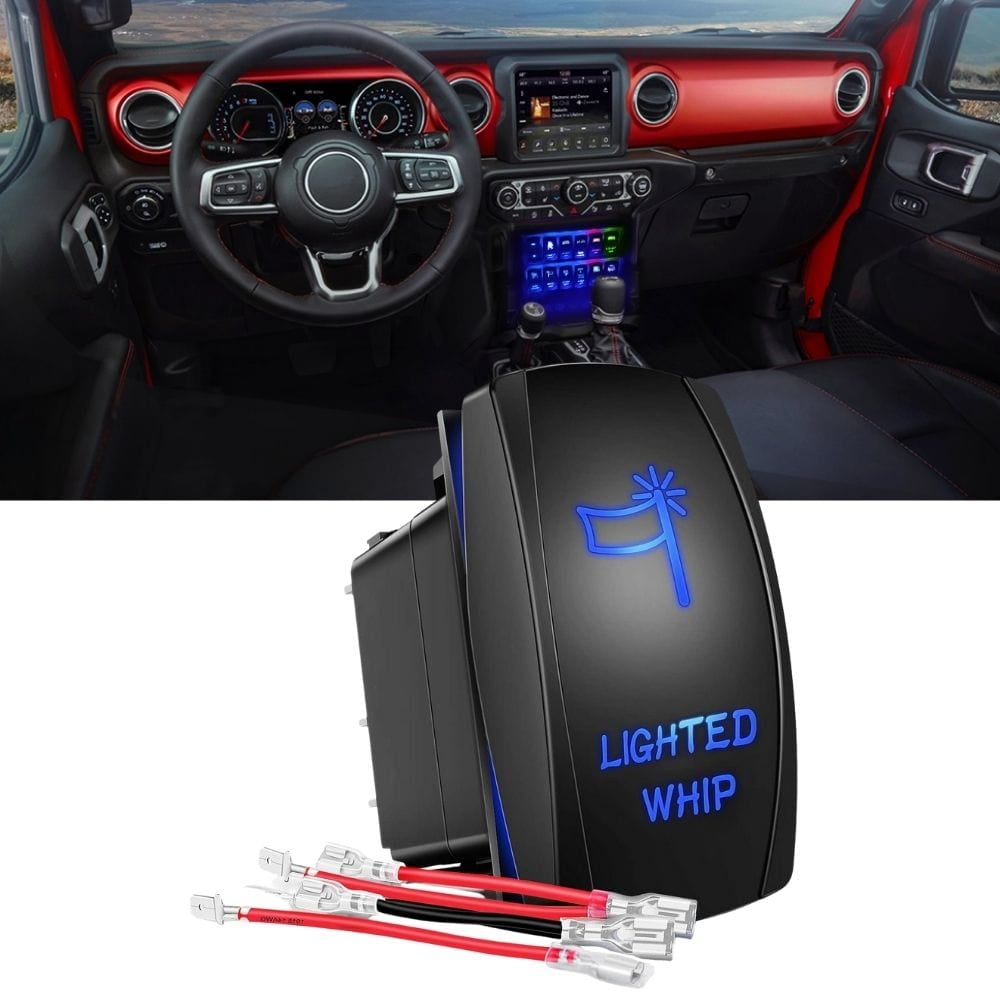 Waywe Lighted Whip Rocker Switch Led Light Bar 5Pin Laser On Off SPST ...