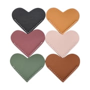 Leather Heart Bookmark with Book Accessories, 6 Pieces