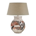 thumbnail image 1 of Waz 28 Inch Table Lamp Vase Shaped Body Off-White Red-Orange Brown - Saltoro Sherpi, 1 of 5