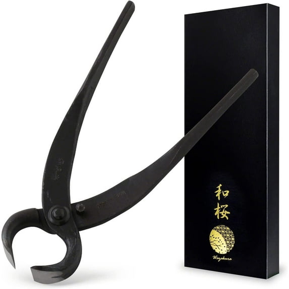 Wazakura Hand Forged Bonsai Root Cutter 6.7" Black Made in Japan