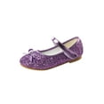 thumbnail image 1 of Wazshop Children Mary Jane Glitter Flats Round Toe Dress Shoes Comfort Low Top Princess Shoe Kids Ballet Flat Shiny Sparkling Purple 6.5C, 1 of 6