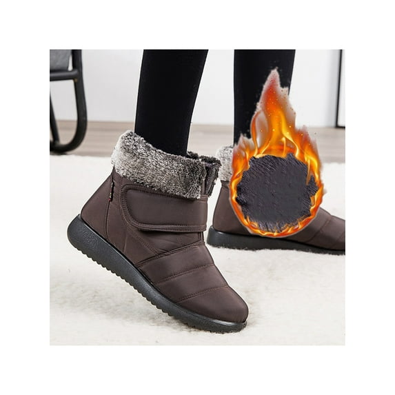 Wazshop Warm Snow Boots Outdoor for Women Winter Shoes Anti-Slip Lightweight Ankle Bootie Slip on Sneakers