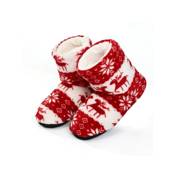 Wazshop Women's Christmas Bootie Slippers Comfy Fleece Memory Foam House Shoes
